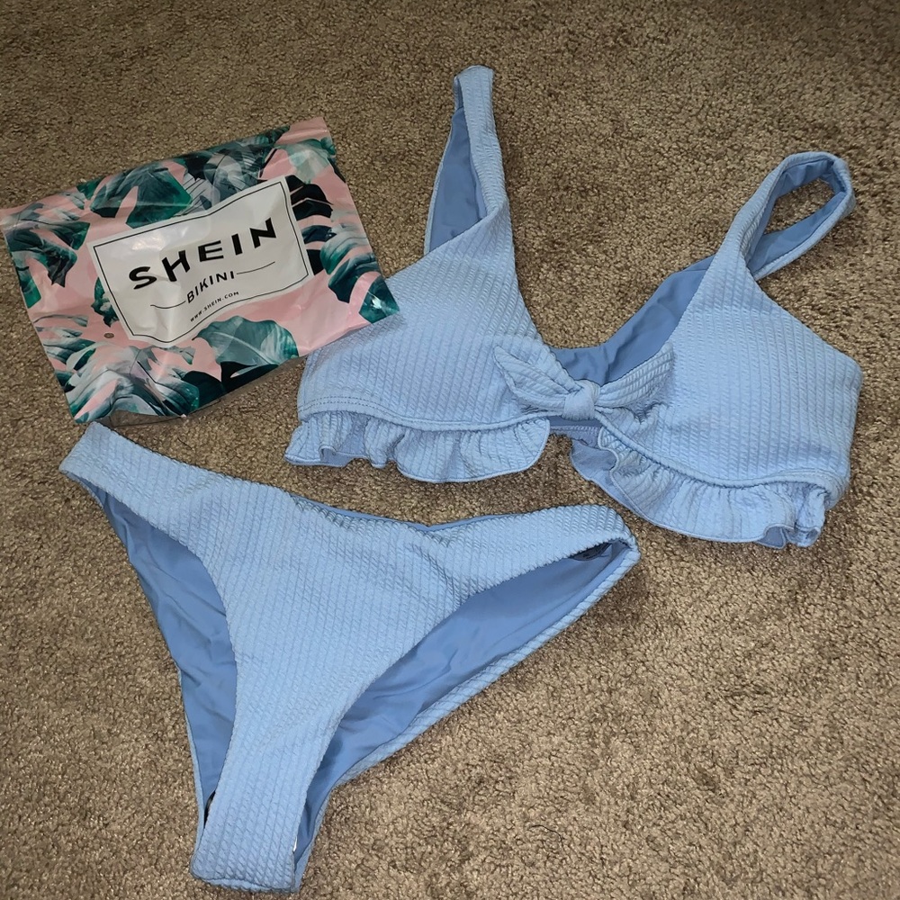Blue tie bikini